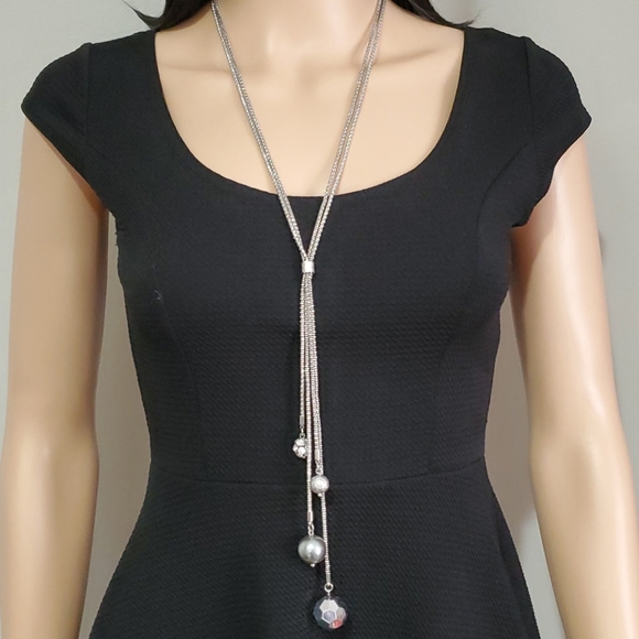 Lia Sophia Silver Tone Multi Strand Necklace - Picture 2 of 7